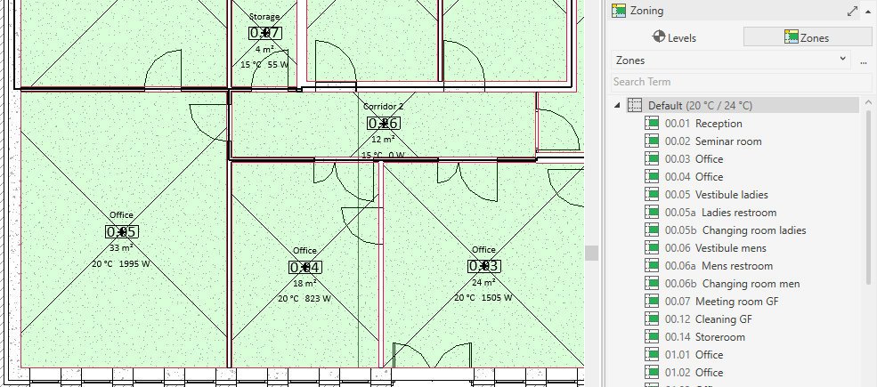 MEP zoning section Linear Revit