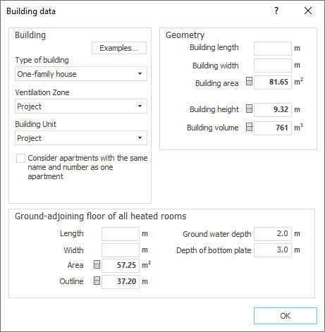 Project data Linear Building