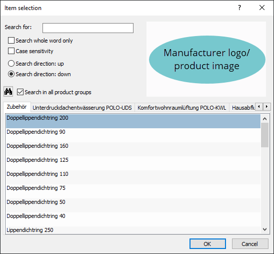 Dialog item selection Linear Revit