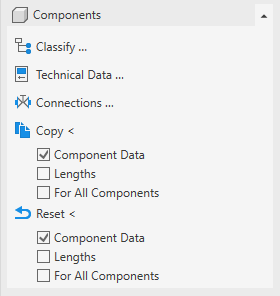 Components Area of the Discipline Potable Water in the LINEAR Solutions for Autodesk Revit