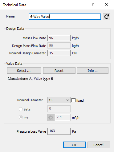 Technical data 6-way valve Linear Revit