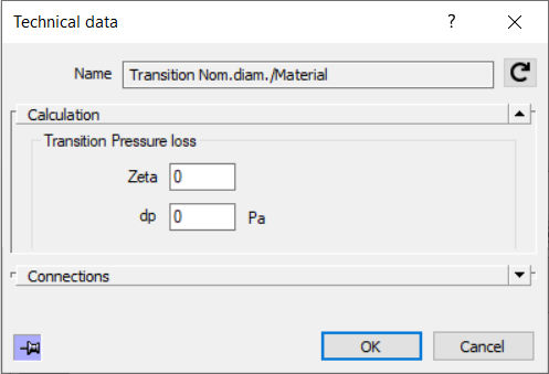 Dialog Technical Data Transition LINEAR Revit