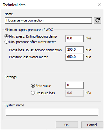 House Service Connection Technical Data
