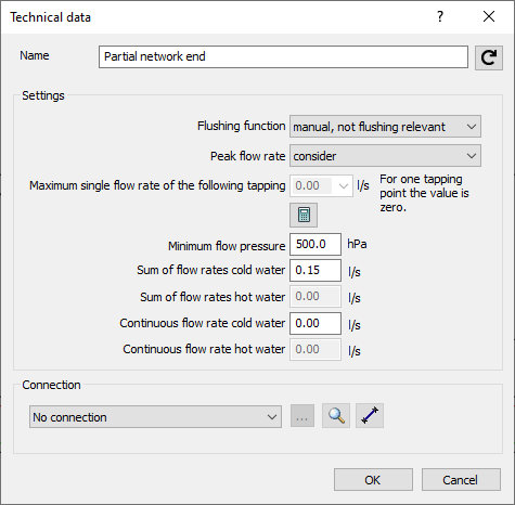 Dialog Technical Data LINEAR Revit