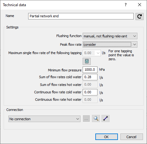 Dialog Technical Data LINEAR Revit