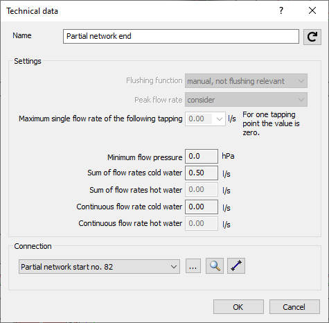 Dialog Technical Data LINEAR Revit