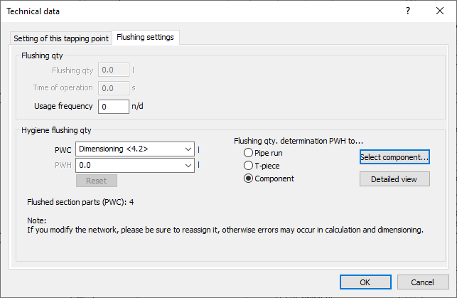 Flushing Settings Tapping Point LINEAR Revit