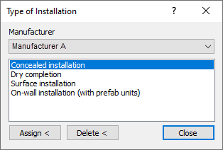 Type of Installation LINEAR Revit