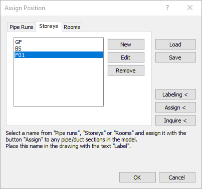 Dialog Name pipe runs Linear Revit
