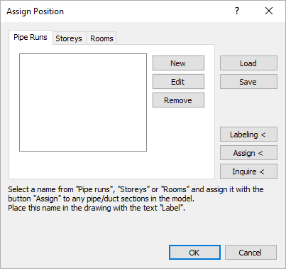 Naming pipe runs dialog