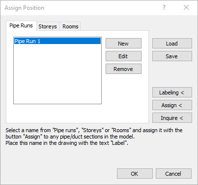 Naming pipe runs dialog
