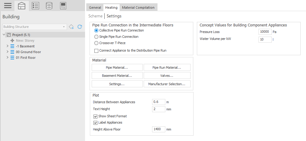 Scheme Settings in LINEAR Building