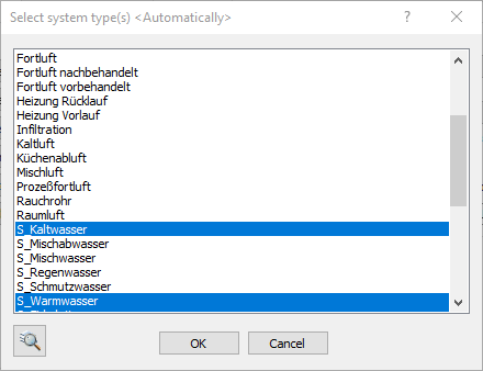 Dialog system types Linear Revit