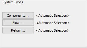 System Types section in the Calculation Settings of the LINEAR Solutions for Autodesk Revit