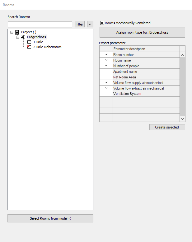 Dialog Rooms on project level and floor level LINEAR Solutions for Autodesk Revit