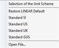 Context Menu of the Load Button