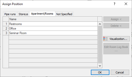 Positioning dialog Linear