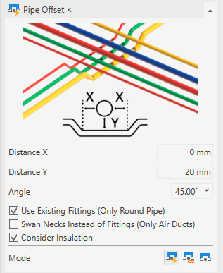 Pipe offset heating Linear Revit