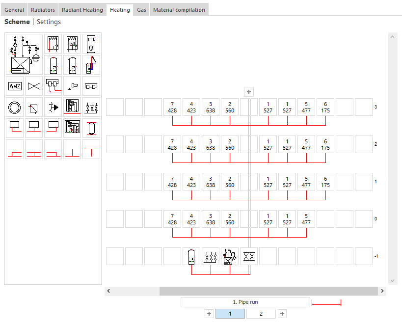 Schematic heating Linear Smartplan