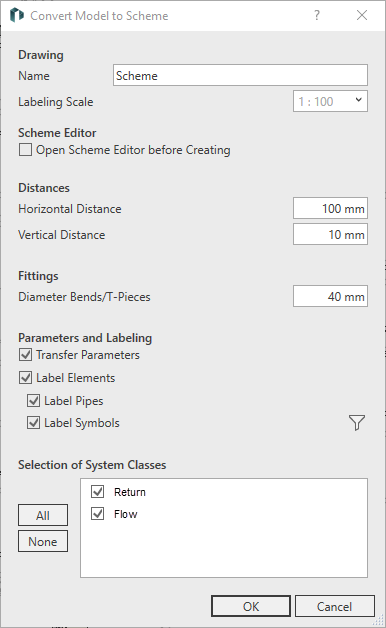 “Convert Model to Scheme” in the Workflow of the LINEAR Solutions for Autodesk Revit