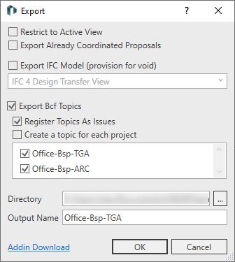 Export voids Linear Revit