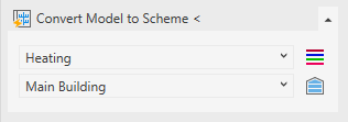 “Convert Model to Scheme <” section in the LINEAR Solutions for Autodesk Revit