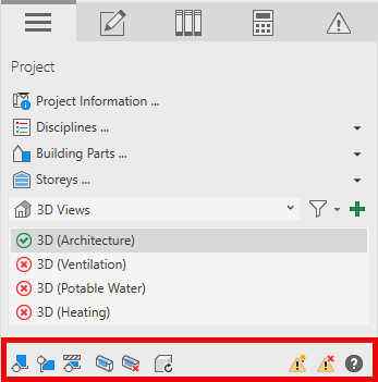 Project Tab of the LINEAR Control Board In Revit
